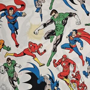 EUC: Pottery Barn Kids DC Comica Justice League Twin Flat Sheet ⚡️